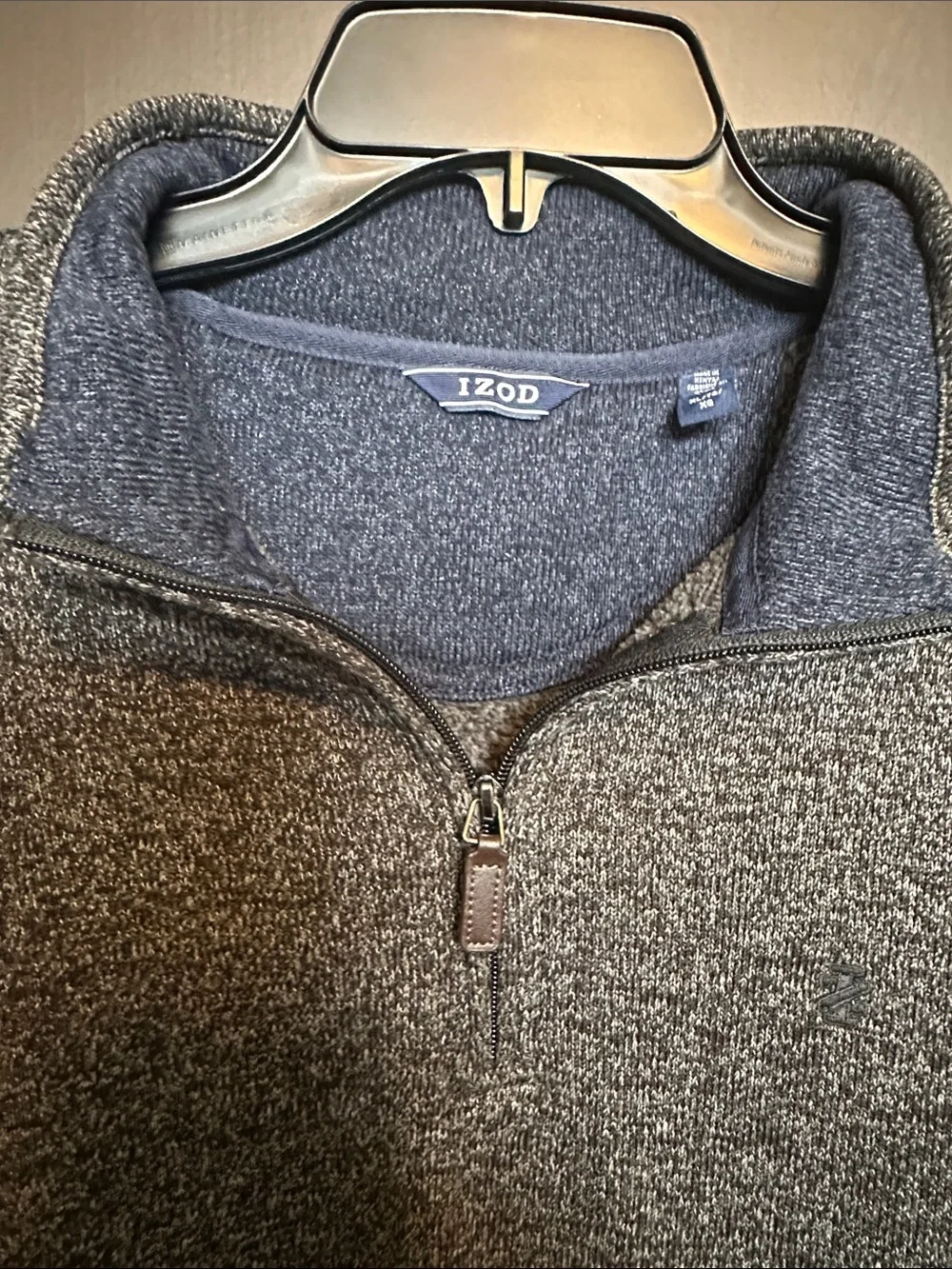 Izod Men's Dark Gray Half Zip Pullover Sweater Size XL